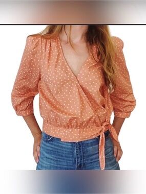 🔥SALE🔥 Madewell Star Scatter Pink Wrap Blouse Small